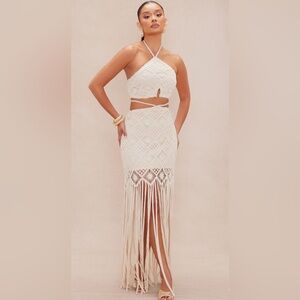 Fashion Nova Cream Maxi Dress